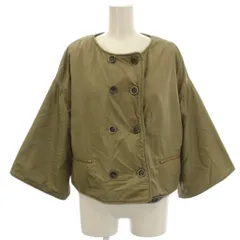 キャピタル kapital 岡山児島工場産 ノーカラージャケット 裏地ボア XS カーキ /☆Gのサムネイル