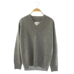 ベイジ BEIGE 25AW POMPE ウールカシミヤ配色ラインVネックニット セーター 長袖 4 グレー /HK ■OSのサムネイル