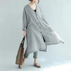 シャツワンピース ロング丈 大きいサイズ ゆったり 長袖 体型カバー 春 ワンピ チュニック レディース