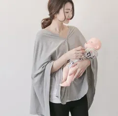 コットン 薄手 360度 ケープ 授乳ケープ ポンチョ ストール ブランケット 無地 コンパクト おしゃれ 普段使い 女性 出産祝い