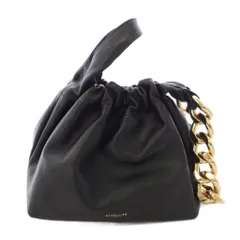 デメリエー DEMELLIER Santa Monica Chain Bag 巾着 ハンドバッグ レザー チェーン 黒 ブラック /TKのサムネイル