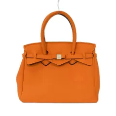 セーブマイバッグ SAVE MY BAG ハンドバッグ トートバッグ リボンデザイン 無地 オレンジ ■GY63のサムネイル