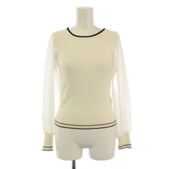 N.Natural Beauty Basic N.ナチュラルビューティーベーシック バイカラーシェルタックリブニット カットソー 長袖 FR 白 /BM ■MAのサムネイル