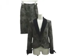 ハナエモリ HANAE MORI セットアップ ウール M グレー 黒 ブラック 花柄 ショールカラー 長袖 /NP ■ECD004のサムネイル