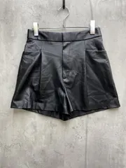 ZARA ザラ レザー ショート パンツ sizeUSA S/黒 ◇■レディース