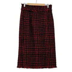 DOLCE&GABBANA(ドルチェアンドガッバーナ) ロングスカート サイズ44 L レディース美品  - 黒×レッド ツイードのサムネイル