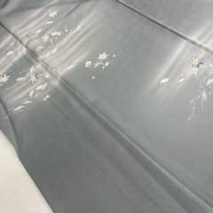 美品】夏着物 付け下げ 変わり絽 正絹 満月 手刺繍 身丈159裄64 紫