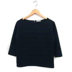 シンプリシテェ Simplicite ボーダー カットソー Tシャツ 七分袖 ボートネック グリーン 緑 ネイビー 紺 /FT43