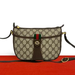 極 美品 GUCCI グッチ GG キャンバス GG 柄 レザー 本革 ハンドバッグ