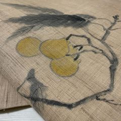 名古屋帯 夏帯 野菜柄 墨絵調 - メルカリ