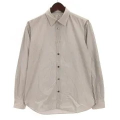 ランバンオンブルー LANVIN en Bleu シャツ チェック 長袖 46 ホワイト ブラック 260113Eのサムネイル