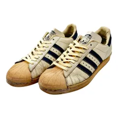 adidas(アディダス) 80's SUPER STAR Low-cut sneakers 80年代 ローカット スーパースター ローカット スニーカー 11 1/2(29.5cm程度) ホワイト×ネイビー 稀少 フランス製