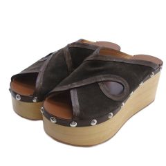 이사벨 마랑 ISABEL MARANT 샌들 웨지 구두창 브라운 38 ■GY62