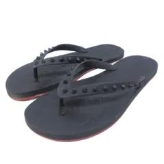 クリスチャンルブタン Christian louboutin トングサンダル ビーチサンダル スパイクスタッズ デザイン ロゴ 43 約28cm 黒 ブラック IBO95 0427のサムネイル