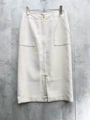 グリーンレーベルリラクシング ユナイテッドアローズ ダブルクロス ファスナー ロング タイト スカート size38/ベージュ ■◆レディース