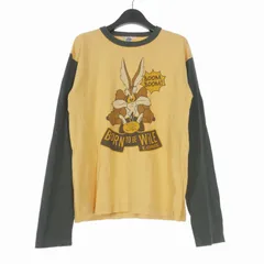 トイズマッコイ TOYS McCOY 19AW LONG SLEEVE TEE BORN TO BE WILE.E.COYOTE プリント ロングスリーブTシャツ カットソー 長袖 L イエロー/カーキのサムネイル