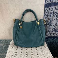 TORY BURCH ハンドバッグ ターコイズブルー 本革 y2k 00s - メルカリ