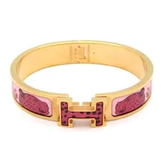 HERMES(エルメス) バングル美品  クリックH ピンクゴールド×ピンク×マルチ 豹/花柄のサムネイル