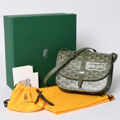 新品同様 GOYARD ゴヤール ベルヴェデーレ PM バッグ ショルダーバッグ 24年限定 限定カラー カーキ PVCコーティングキャンバス レザー 中古 4a001236