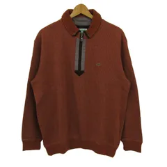 クロコダイル スウェット トレーナー トップス ハーフジップ 裏起毛 大きいサイズ メンズ 3Lサイズ ブラウン CROCODILE 【中古】のサムネイル