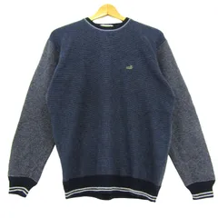 クロコダイル スウェット トレーナー トップス 長袖 ゴルフウエア メンズ Lサイズ 紺×グレー CROCODILE 【中古】のサムネイル