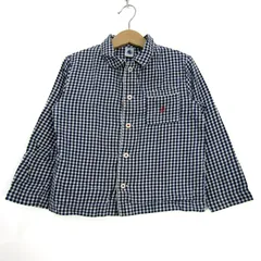 プチバトー 長袖シャツ コットン ブランド トップス 白 キッズ 男の子用 6ans/114サイズ ネイビー×ホワイト PETIT BATEAU 【中古】のサムネイル