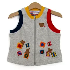 ミキハウス ベスト ジャケット 未使用 コットン アウター 日本製 ベビー 男の子用 80サイズ グレー MIKIHOUSE