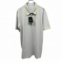 【新品/訳アリ】[印象NB] NIKE ナイキ ポロシャツ / ゴルフポロ メンズ XXL 2XL 3L グレー グレー×ネオングリーン 灰×緑 ポリエステル×スパンデックス ワンポイント 半袖 ドライフィット DRI-FIT 若干ストレッチ