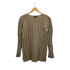 レコパン LES COPAINS ニット セーター 長袖 ボートネック 無地 カシミヤ混 42 茶 ブラウンのサムネイル