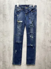 AZUL BY MOUSSY アズールバイマウジー 2503S112-0050 ダメージ加工 スキニー デニムパンツ size24/青 ■◆レディース