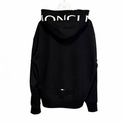 極美品］モンクレール ハーフジップ ハーフロゴ パーカー ブラック S