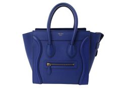 CELINE セリーヌ バッグ ラゲージ マイクロショッパー ブルー レザー