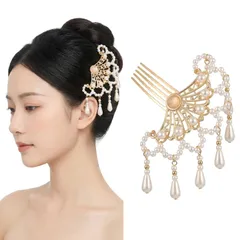 【人気商品】新中式ヘアアクセサリー 和風レトロ エレガント 字型簪 アップスタイル U 髪留め 扇デザイン 和服用 かんざし 神事・祭事・桜祭り・日常・舞台衣装対応-sv