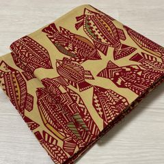 美品】龍村美術織物 名古屋帯 開仕立て 全通柄 緑地に猪子蘭香錦 説明