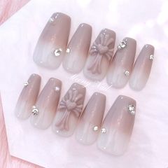 ネイルチップ 韓国 ガーリー 量産 トレンド水玉 クロムネイル フレンチネイル No.118オーダー♡量産型ワンホン韓国フレンチガーリースナ系ネイル