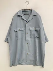 Kappa カッパ シャツ/ブラウス M スカイブルー 無地 ミドル丈 半袖 オープンカラー メンズ