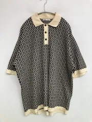 ZARA ザラ ポロシャツ L ブラック その他総柄 半袖 メンズ