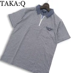 【新品 未使用】 TAKA:Q タカキュー 春夏 吸水速乾★ 半袖 鹿の子 ドット柄 切替 ポロシャツ Sz.L メンズのサムネイル