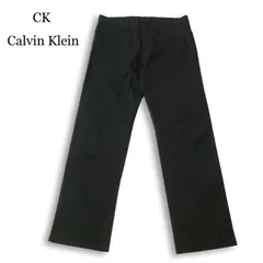 CK Calvin Klein カルバンクライン 春夏★ ストレッチ ストレート スラックス パンツ 日本製 Sz.79 メンズ 黒