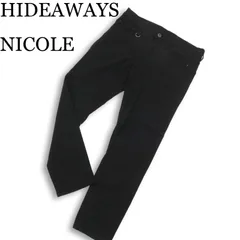 25SS★ HIDEAWAYS NICOLE ハイダウェイ ニコル ライトオンス ヘリンボン ハイストレッチ スリム パンツ Sz.46 メンズ 黒のサムネイル