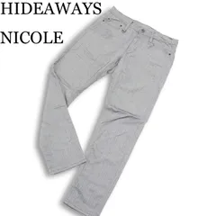 25SS★ HIDEAWAYS NICOLE ハイダウェイ ニコル ライトオンス ヘリンボン ハイストレッチ スリム パンツ Sz.46 メンズ グレーのサムネイル