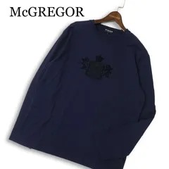McGREGOR マクレガー 長袖 ロゴ エンブレム★ ロンTシャツ カットソー 大きいサイズ 特大 Sz.2L メンズ ネイビーのサムネイル