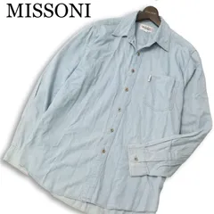 Missoni SPORT ミッソーニ スポーツ 通年★ 長袖 ロゴ刺繍 ビッグシルエット デニム シャツ Sz.L メンズのサムネイル