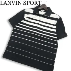 LANVIN SPORT ランバン スポーツ ゴルフ 春夏★ 半袖 ボーダー ポロシャツ 日本製 大きいサイズ Sz.42 メンズのサムネイル