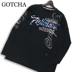 GOTCHA ガッチャ 通年★ 長袖 ロゴ＆バックプリント ロング Tシャツ カットソー 大きいサイズ Sz.XXL メンズ 黒 サーフ系のサムネイル
