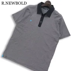 R.NEWBOLD ポールスミス 春夏 コットン100％★ 半袖 ボーダー ロゴ刺繍 切替 ボタンダウン ポロシャツ Sz.L メンズ 黒のサムネイル