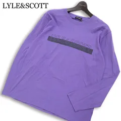【新品 未使用】 LYLE&SCOTT ライル＆スコット 通年 コットン100％★ 長袖 ロゴプリント ロンT カットソー Sz.L メンズ 紫系のサムネイル