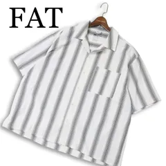 FAT エフエイティー 春夏★ 半袖 ストライプ オープンカラー オーバーサイズ シャツ Sz.L メンズのサムネイル