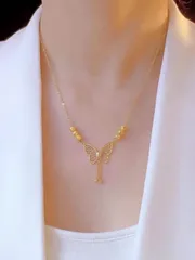 ジュエリー レディース ネックレス 1個 ファッション ステンレス鋼 蝶々ペンダント 女性用 日常の装飾用 ネックレス