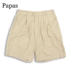 Papas パパス 春夏★ 2タック ワイド ツイル ショート パンツ 日本製 Sz.M メンズのサムネイル